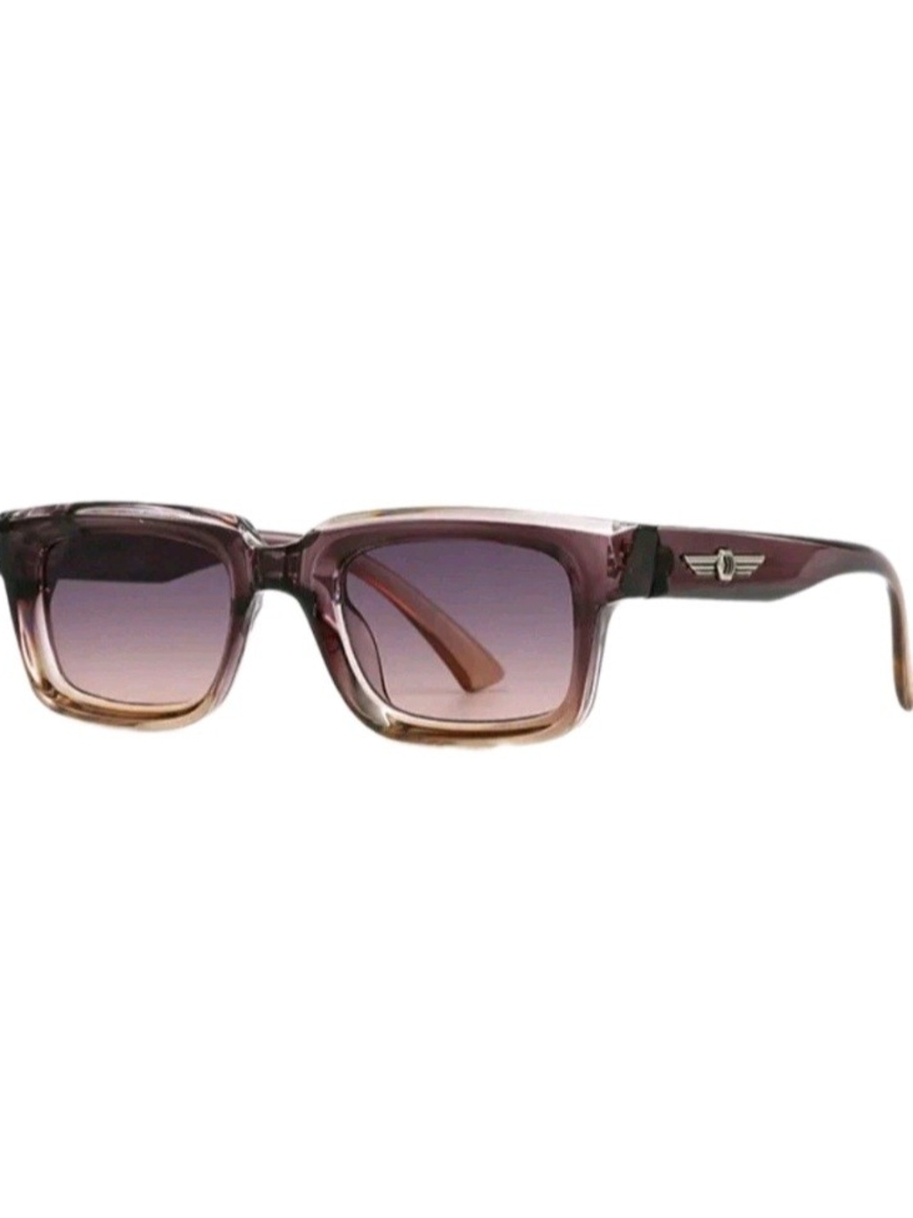Square Gradient Lens Sunglasses in Purple-Brown